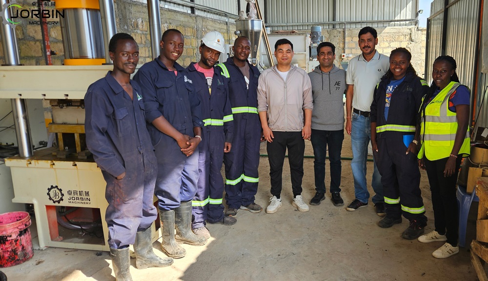 JORBIN MACHINERY-Engineered plastic and sand mixing blocks/paver Extruder machine Commissioned in Kenya
